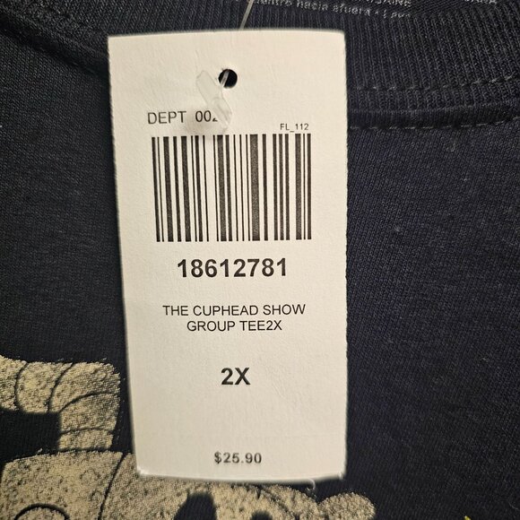 Cuphead The Cuphead Show Logo Group T-Shirt  Black Mens 2XL New w Tags Hot Topic - Picture 6 of 7